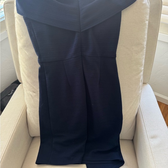 Hutch One-Shoulder navy Ribbed Midi Dress - Picture 2 of 3